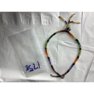 Multi Gemstone Beaded Anklet Bracelet Rainbow Colors‎